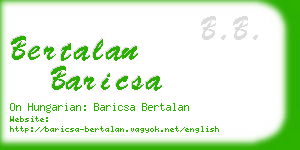 bertalan baricsa business card